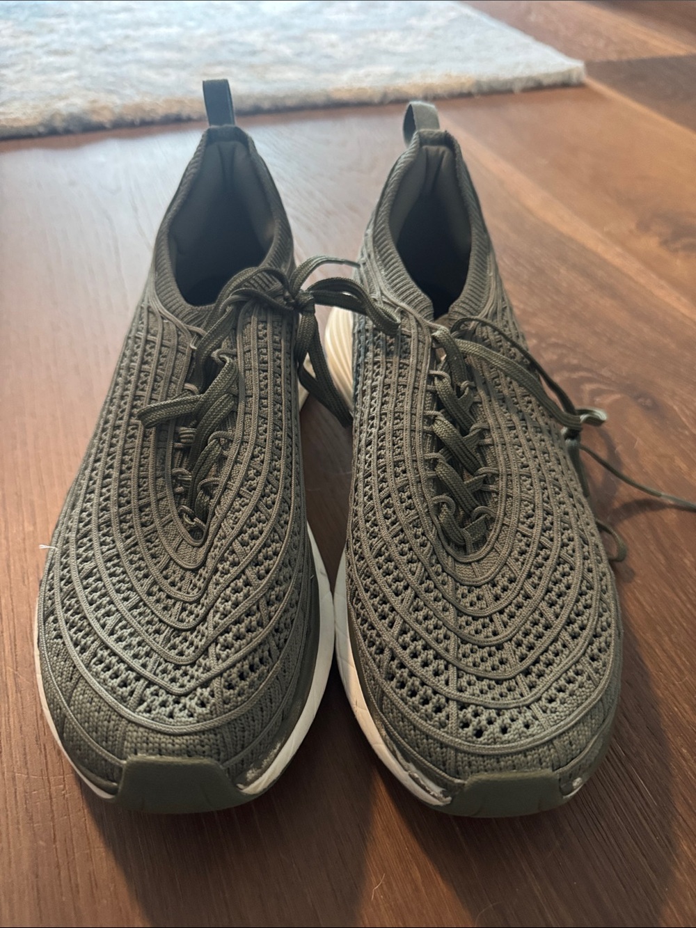 APL Men’s TechLoom ZipLine Tech Knit in Olive with White Sole (10.5)